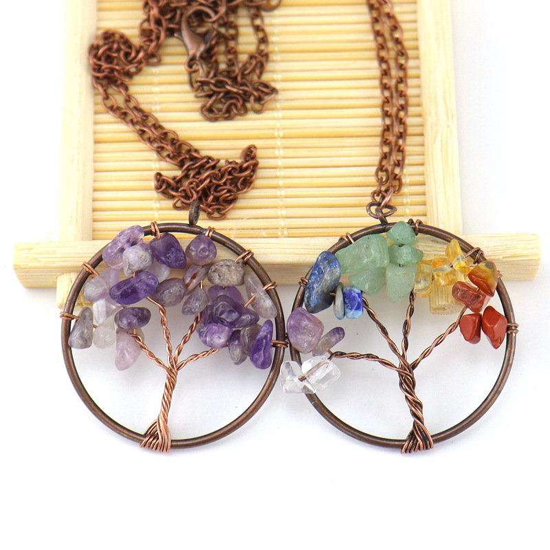 1 Piece Quantity Retro Tree Agate Plating Pendant Necklace 1 Piece