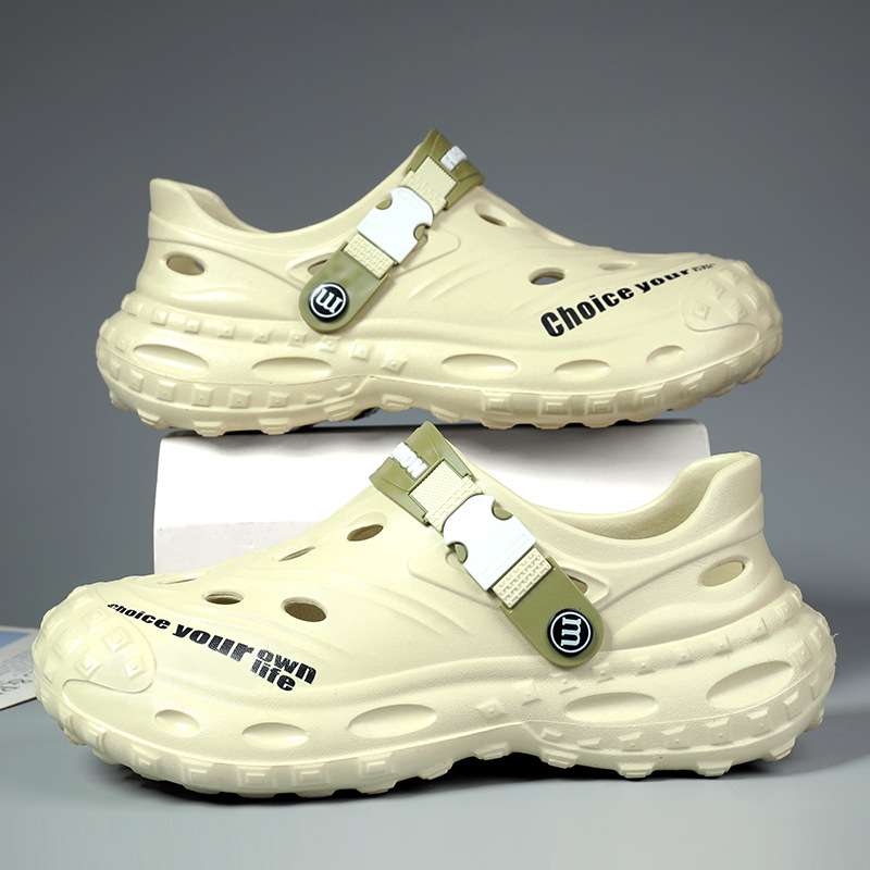 2025 nuevas zapatillas de verano para hombres resbaladizo fondo grueso pedazo de mierda sensación de nadar agua mojada moda image 5