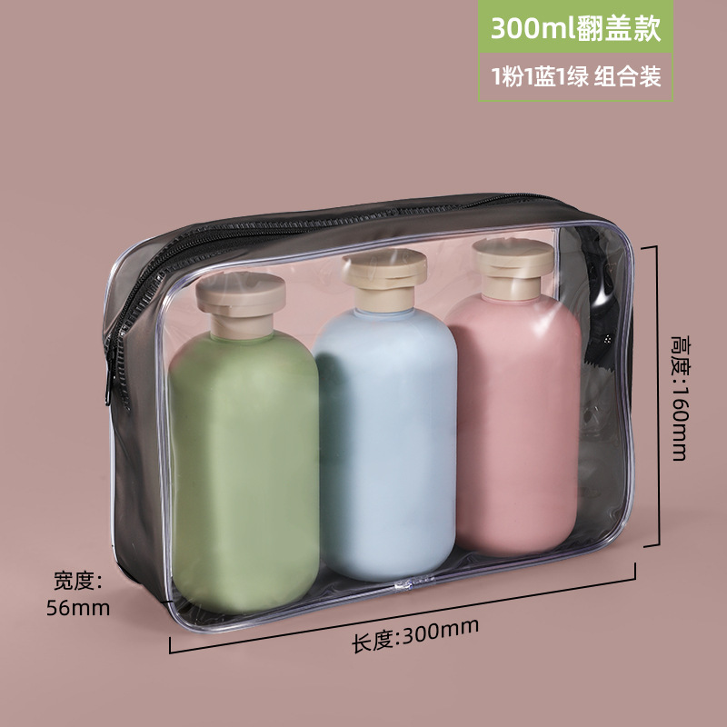 PE felpa material blando verde sub-embotellado botella de loción de presión 200ml desinfectante de manos botella de gel de ducha botella de plástico 500ml