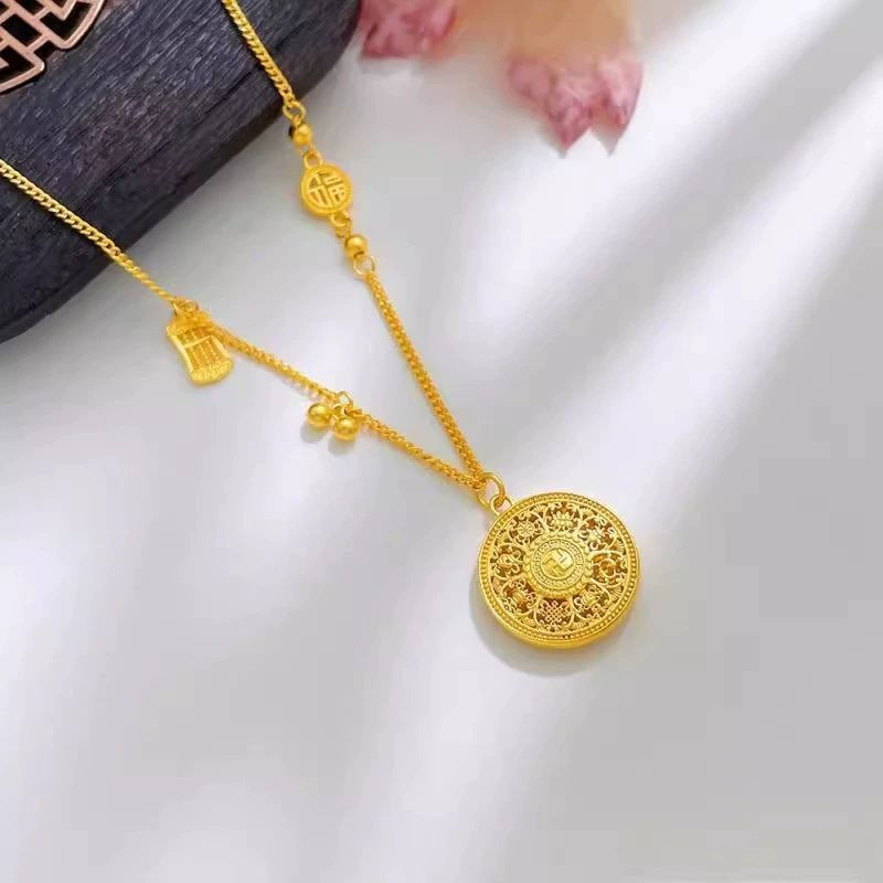 18K Qızıl Boyunbağı — Lotus Fu Filigree Asma