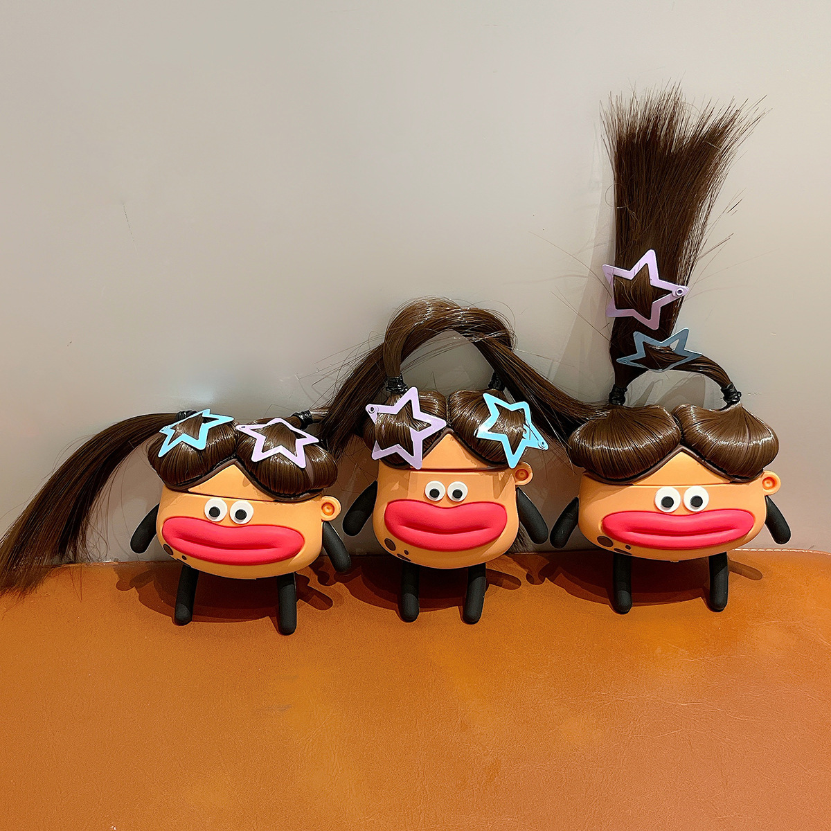 Cute cabello largo boca de salchicha para AirPods Pro cubierta de auriculares Bluetooth 1 / 2 generación AirPods3