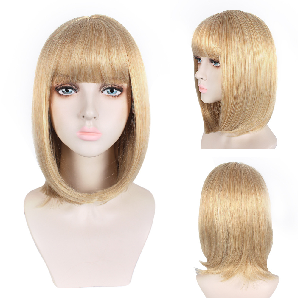 Front Lace Wig Fashion Franja Loiro Gold Side View