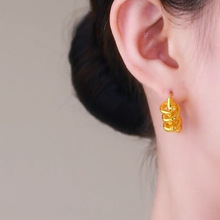 2023弹簧设计耳夹耳扣个性时尚女生耳环耳扣纽线耳环流行教主神器