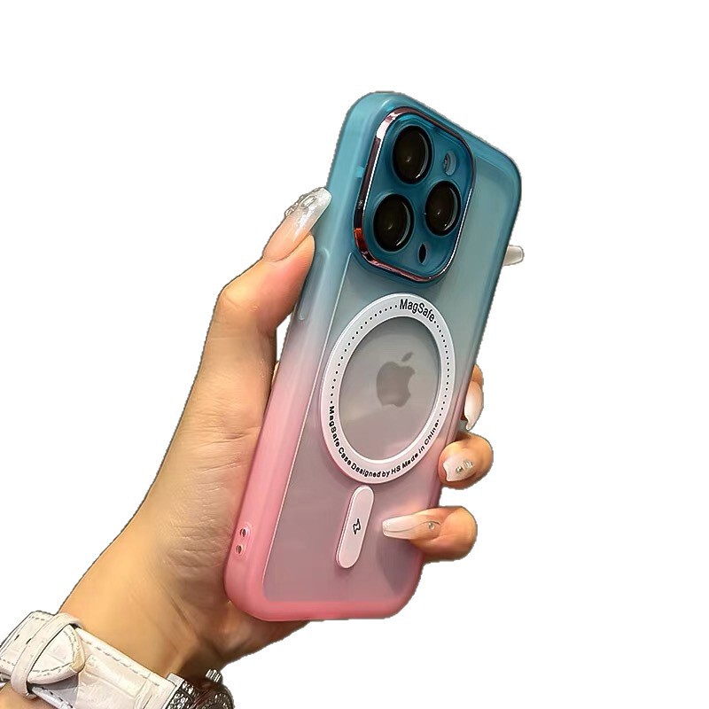带镜头膜渐变色磁吸适用iPhone16promax手机壳苹果15软硅胶多巴胺|undefined