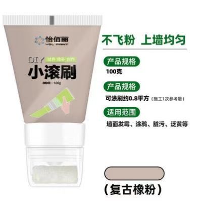 Pintura de reparación de pared con rodillo estilo TikTok, pintura blanca de renovación con mini rodillo