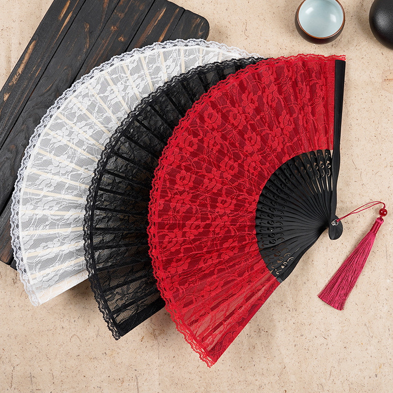Bamboo Handicrafts,Lace Folding Fans,Ancient Costumes,Hanfu Cheongsam,Ladies Dance Fans,Bamboo Fans,Classical Chinese Style