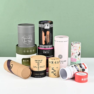 跨境彩印圆筒纸罐定制食品茶叶纸罐圆形纸管天地盖包装盒纸筒定做