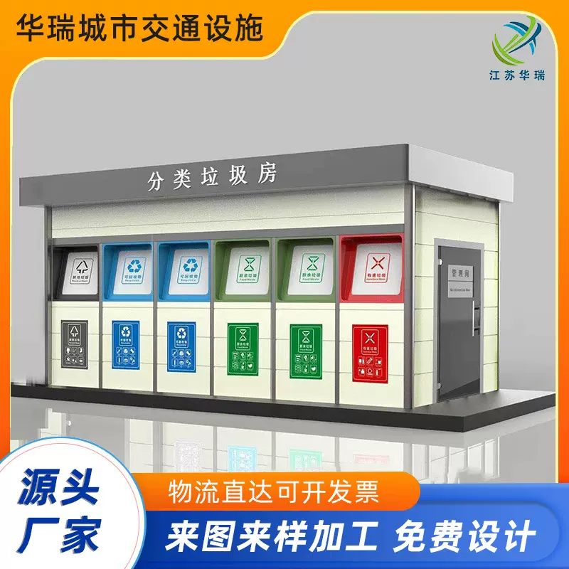 户外垃圾分类亭四分类小区环卫清洁屋回收驿站垃圾分类房