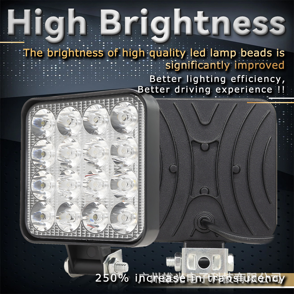 Factory wholesale car led headlight mini square external spotlight electric car headlight spotlight inspection lamp