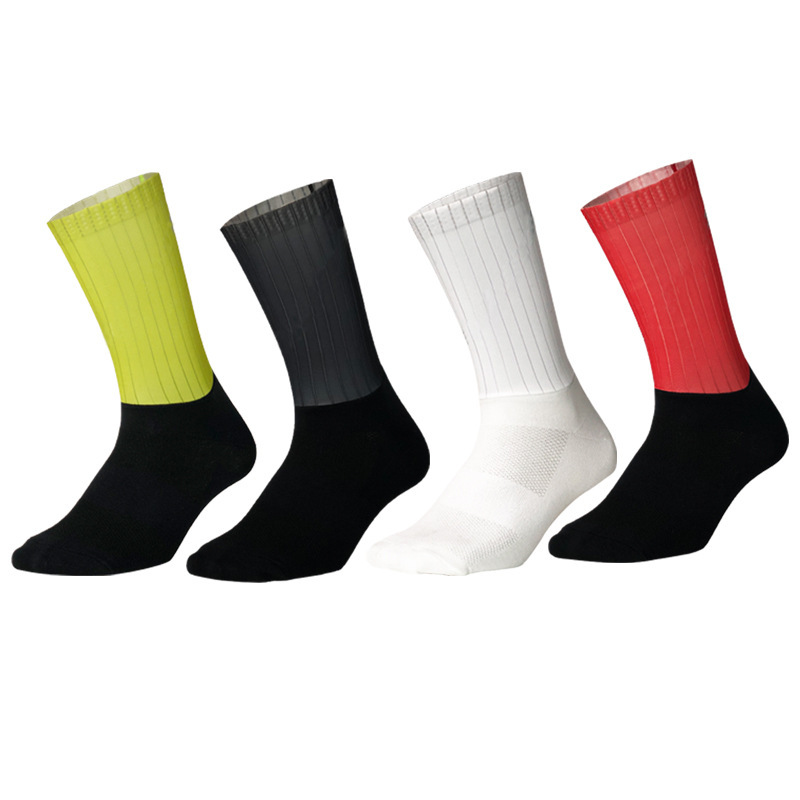 New Aero Cycling Socks Professional Team Bicycle Sports Running High Elastic Silicone Non-Slip Men's and Women's Mid-Calf Socks