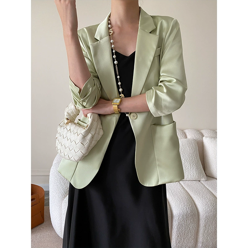 Sinan модный французский офисный пиджак с семи­четвертными плиссированными рукавами, тонкий солнцезащитный костюм, высокий уровень, SN3628