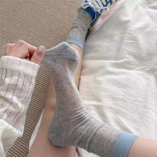 Ballet Style Socks Women's Mid-tube Socks Spring and Autumn Pure Cotton Mesh Breathable Boneless Summer Long Tube Stacked Socks