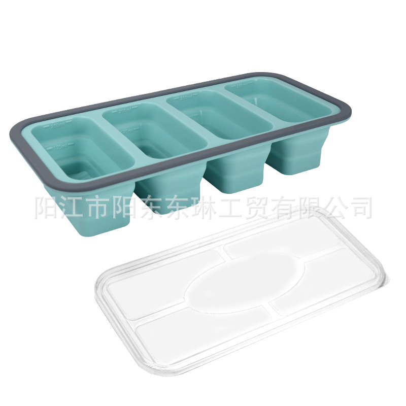 Transfronteriza venta caliente de silicona plegable caja de almuerzo caja de almuerzo caja de preservación de alimentos calentada por microondas caja de envasado