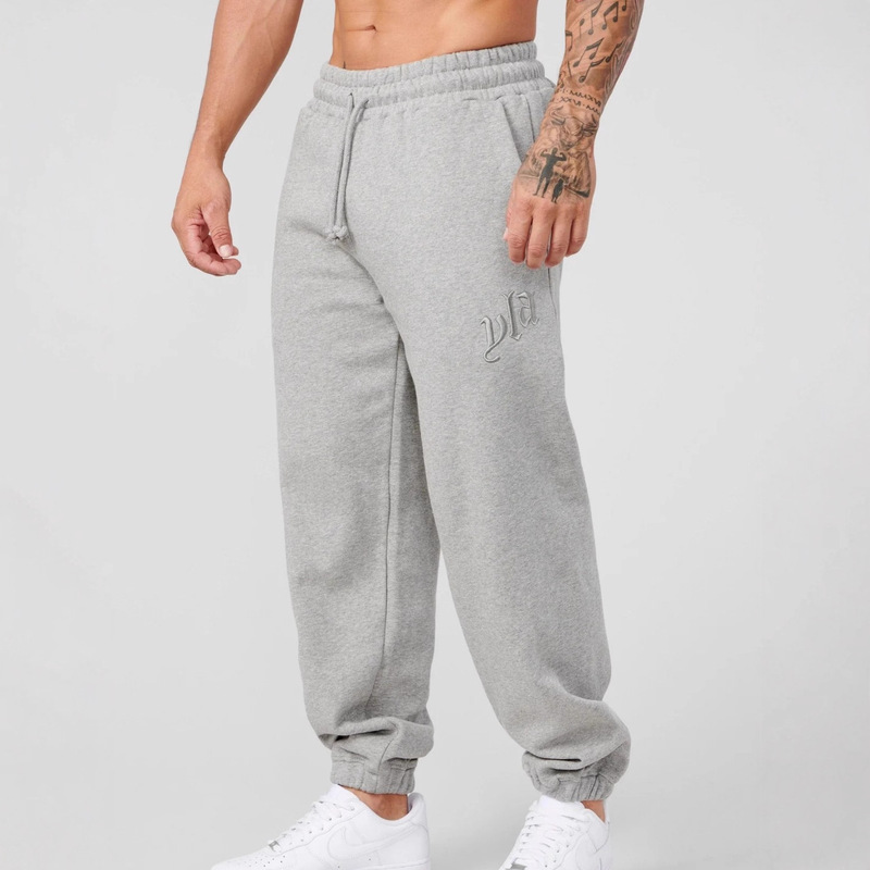 Youngla New Men's Sports Pants Heavy Terry Embroidered Jogger Sweatpants Fitness Leggings Sweatpants