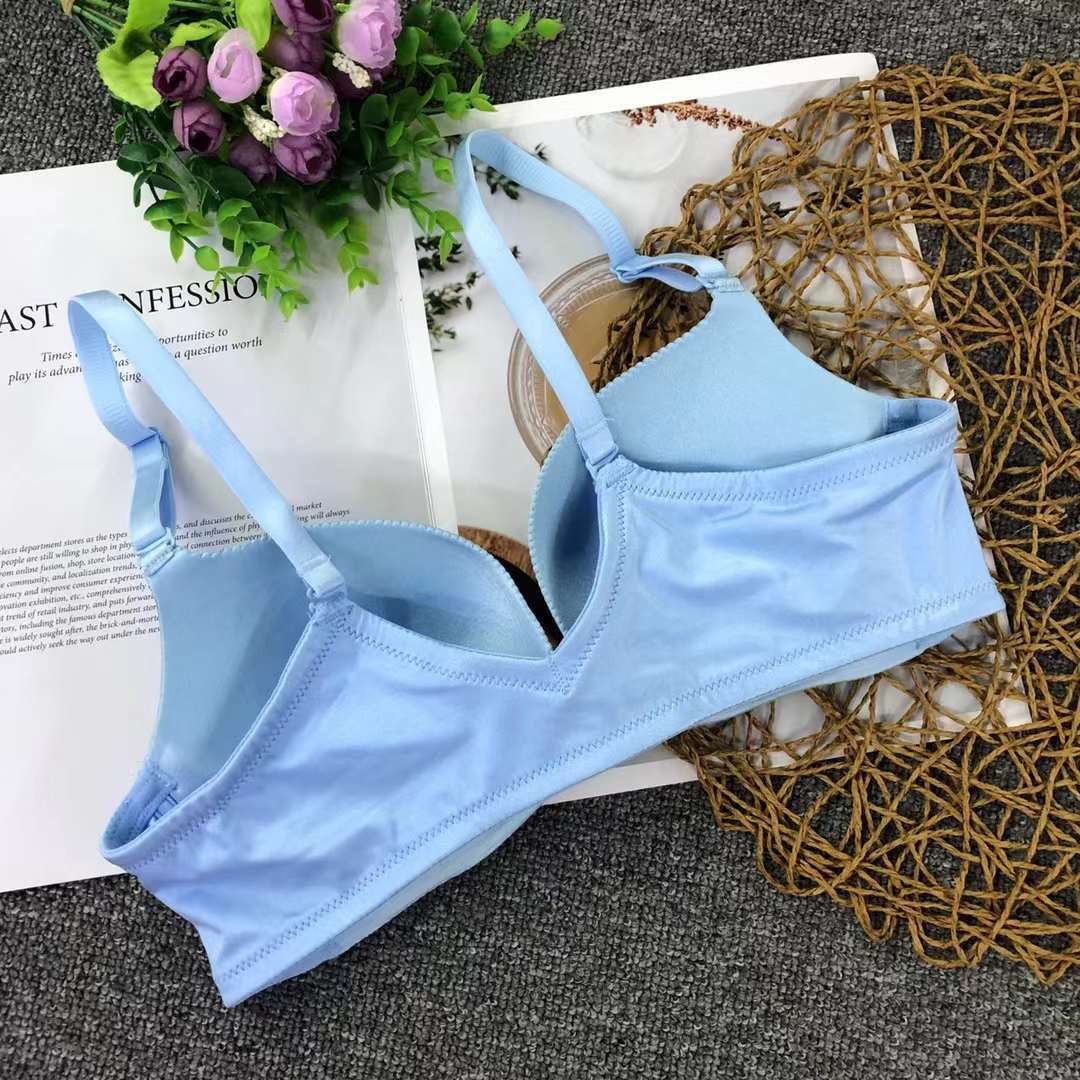 Filipina brillante hebilla frontal ropa interior sin costuras medio grueso de alta calidad se reunieron multi-color multi-tamaño sujetador inalámbrico al por mayor