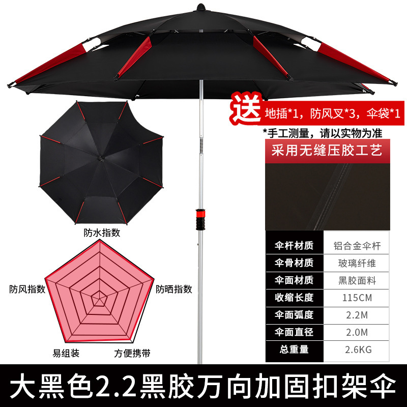 戴威营钓鱼伞大钓伞三折叠雨伞万向防晒防暴雨遮阳新款户外垂钓伞|undefined