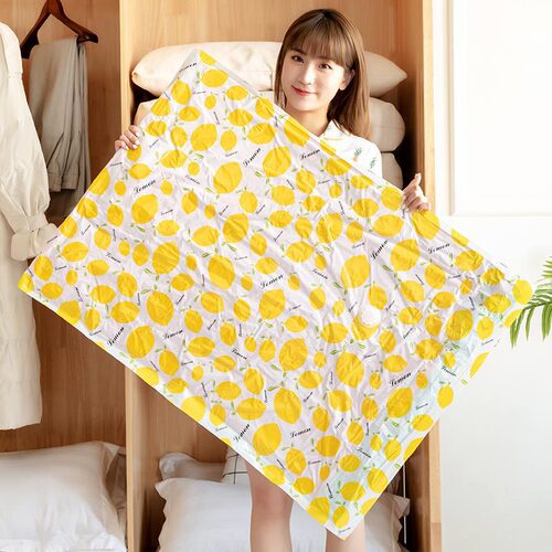 Household vacuum compression bag thickened storage bag new girl lemon series single-pack quilt clothing bag wholesale
