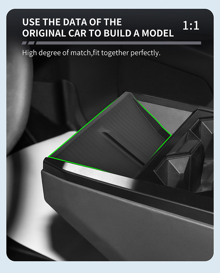 Suitable for Tesla Cybertruck Central Control Silicone Wireless Charging Anti-Slip Mat Car Water Cup Car Decoration Accessories