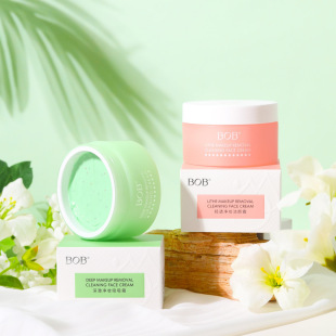 BOB Cleansing Cream Face Cleansing Eye and Lip Makeup Remover Skin Gentle Exfoliating Three-in-One Makeup Remover Cleanser for Women
