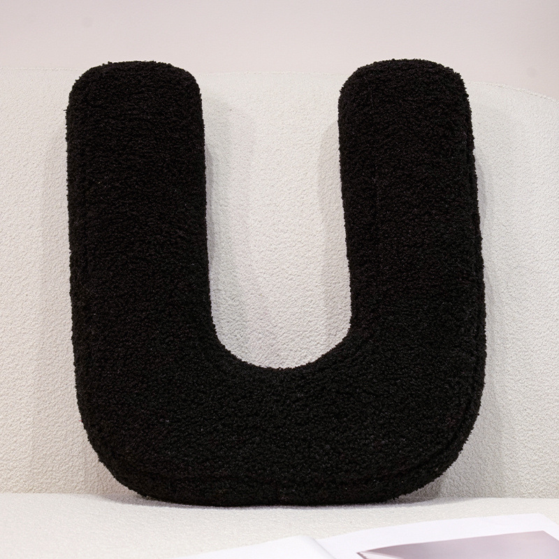 クリエイティブ DIY アルファベット枕 26 英語アルファベット愛の組み合わせソリッドカラーテディベルベット装飾パーティー枕|undefined