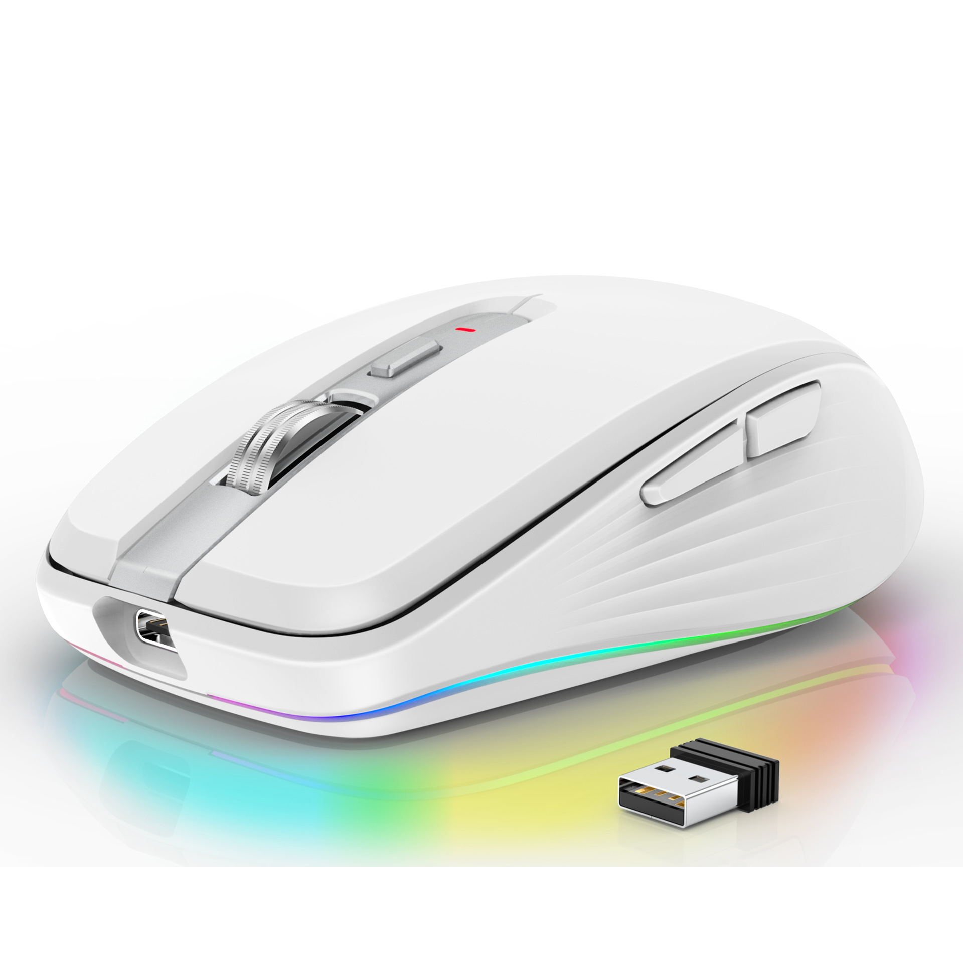 Mouse sem fio Bluetooth 5.1 de modo duplo 2.4G ABS silencioso computador MOUSE2400dpi_voghion.com
