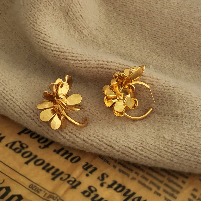 Glam Flower Copper Earrings Plating Copper Earrings