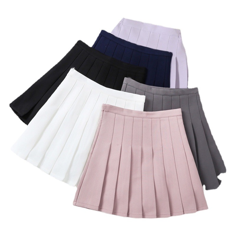 Children's Pleated Skirt A-Line Skirt Short Skirt Autumn and Winter School Style Performance Outfit Versatile Skirt Solid Color Girls' Half Skirt