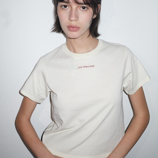 Summer new factory direct casual micro short printed letter T-shirt simple MAR micro short printed letter T