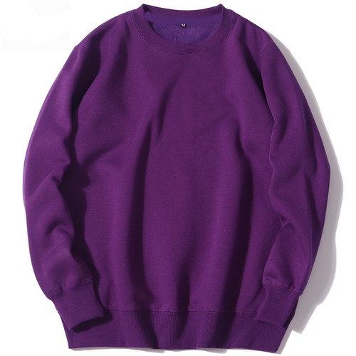Fall/Winter European & American Style Casual Sporty Crewneck Sweater — Solid-Color, Shiny Version, Hip-Hop Hoodie