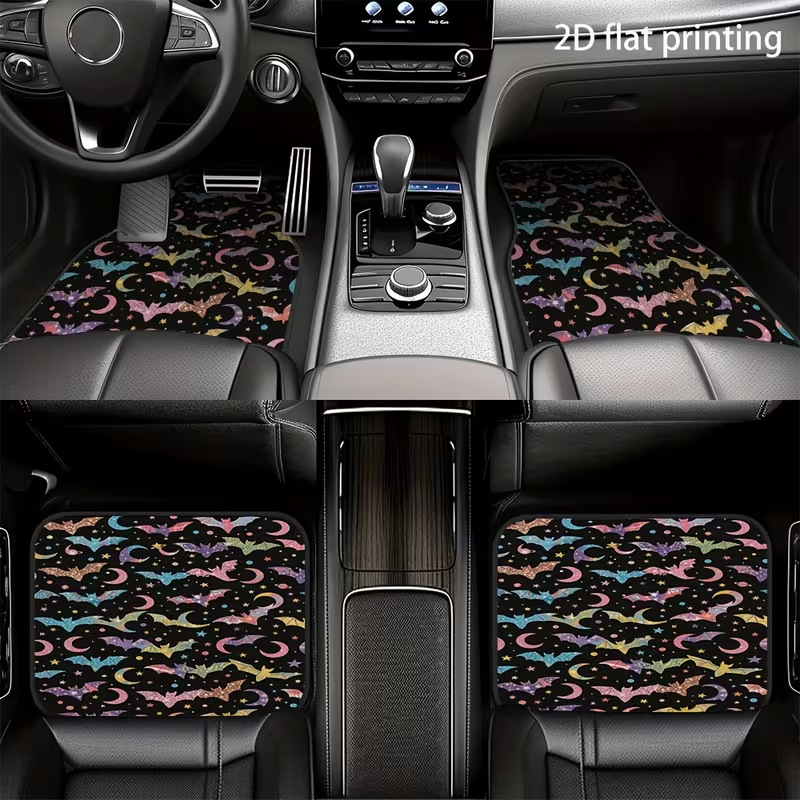 Cross-Border Hot-Selling Halloween Dirt-Resistant Car Floor Mats, Dust-Removing and Mud-Scraping Wire Loop Mats, Thickened and Non-Slip, Can Be Cut and Sold Wholesale