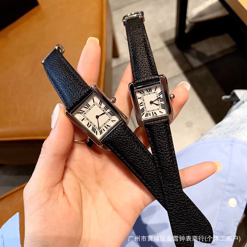Foreign trade tank watch, square dial, quartz movement, women's watch, retro Roman numeral dial, simple and stylish, suitable for couples Foreign trade tank watch, square dial, quartz movement, women's watch, retro Roman numeral dial, simple and stylish, suitable for couples