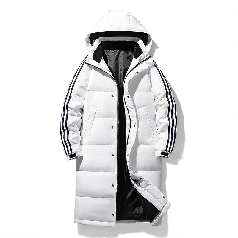 Di with three bars two open coat winter down jacket men's long explosions warm white duck down jacket