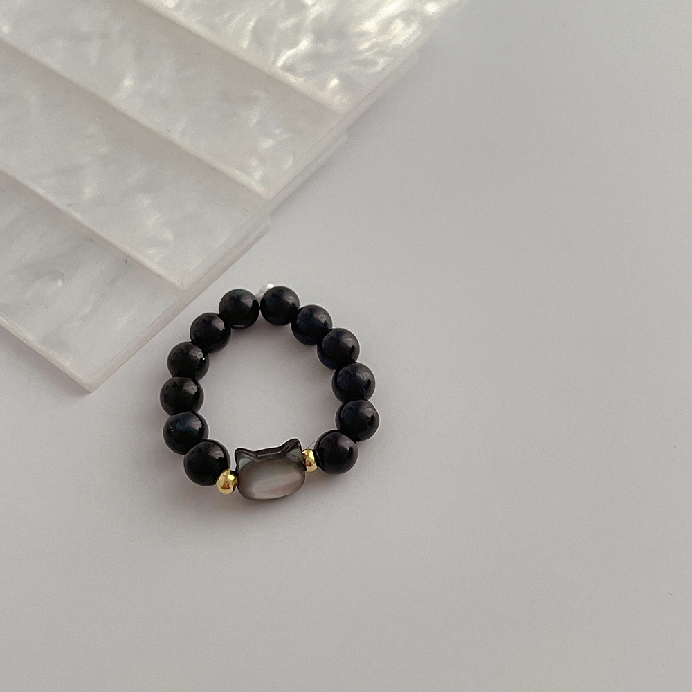 1 Piece Simple Style Rabbit Shell Beaded Womenu0027S Rings