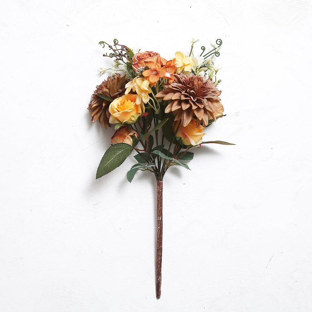 Simulación de flores de rosa de Dalian nuevos productos transfronterizos bodas de mano accesorios de fotografía floral fábrica de decoración directa del hogar