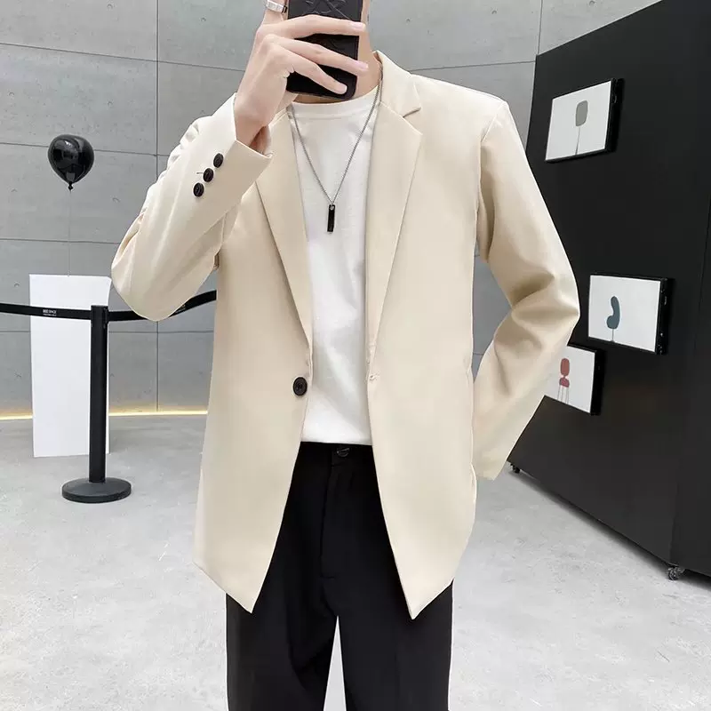 质感小西装男外套夏季新款轻熟风痞帅潮流休闲西服修身dk制服上衣