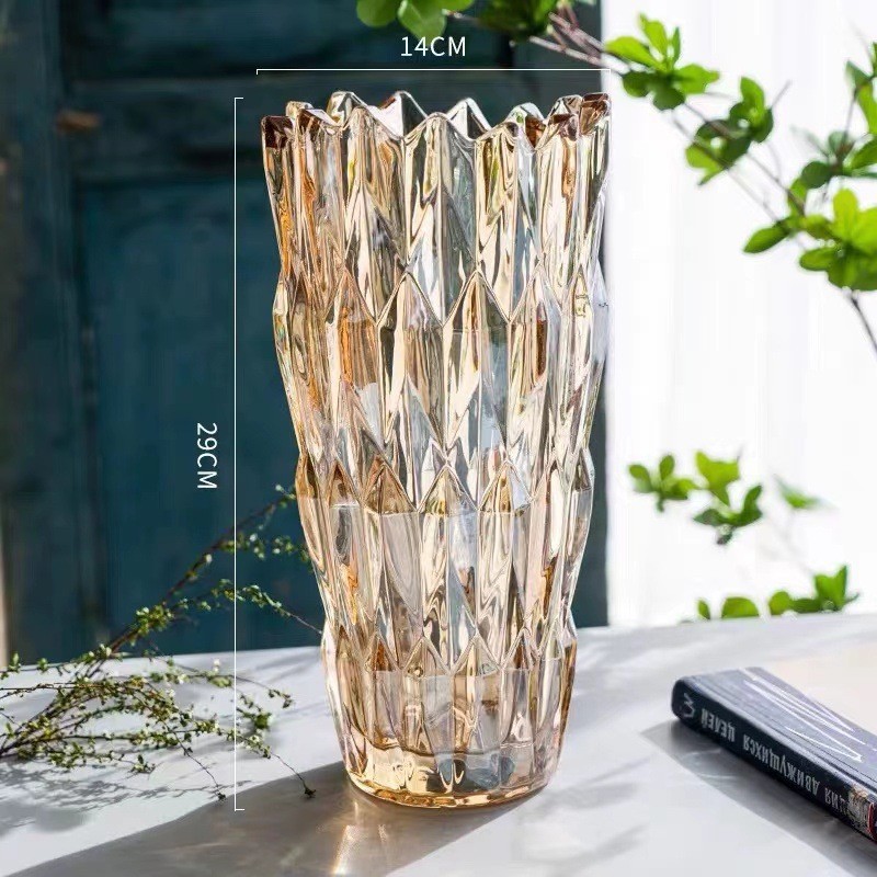 Espesado cristal decoración florero boca llena de perfume cultivo flores salón comedor ins adornos
