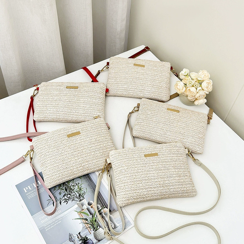 Клатч, модная соломенная сумка через плечо, сумка для мобильного телефона, плетеная нишевая сумка, женская сумка через плечо, сумка через плечо, новый стиль 2025 года.