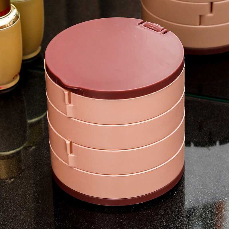 Jewelry storage box rotating multi-layer...