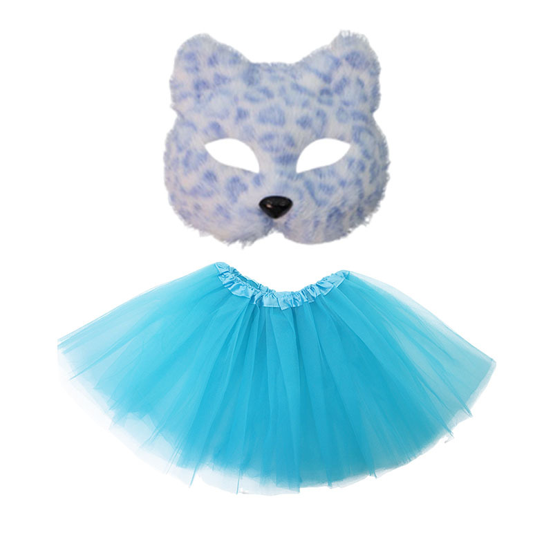 Máscaras transfronterizas de leopardo de peluche máscaras de gato animales semi-cara completa DIY pequeño zorro charlar Halloween al por mayor