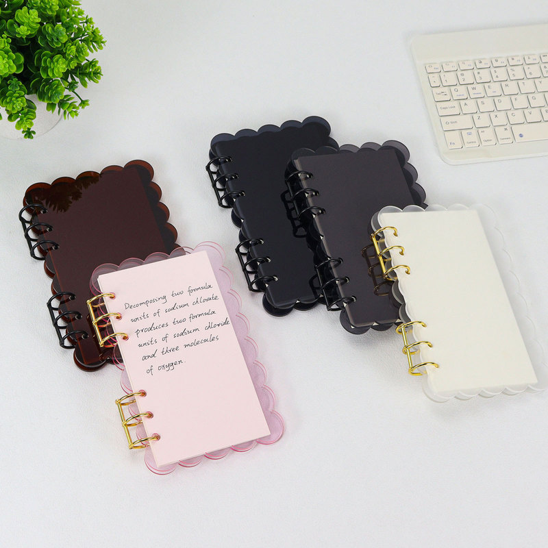 A6 Minimalist Acrylic Loose-Leaf Notebook Set with Detachable Cover and 20mm Metal Ring Blank Refillable Pages for DIY A6 Minimalist Acrylic Loose-Leaf Notebook Set with Detachable Cover and 20mm Metal Ring Blank Refillable Pages for DIY