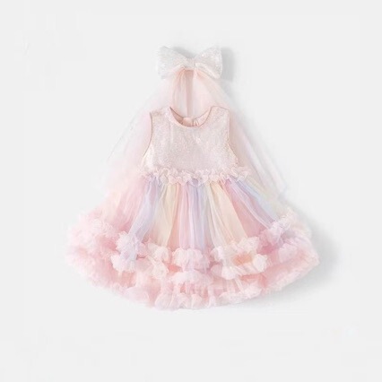 Girls' Dress Summer Wear 2026 New Style Baby Princess Dress One-Year-Old Formal Dress Children's Vest Mesh Skirt Spring and Autumn Girls' Dress Summer Wear 2026 New Style Baby Princess Dress One-Year-Old Formal Dress Children's Vest Mesh Skirt Spring and Autumn