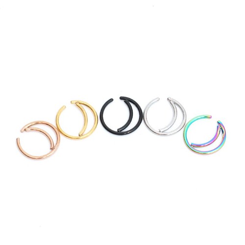 European and American fashion moon nose ring, stainless steel piercing nose pin, small nose ring piercing jewelry, stainless steel jewelry factory