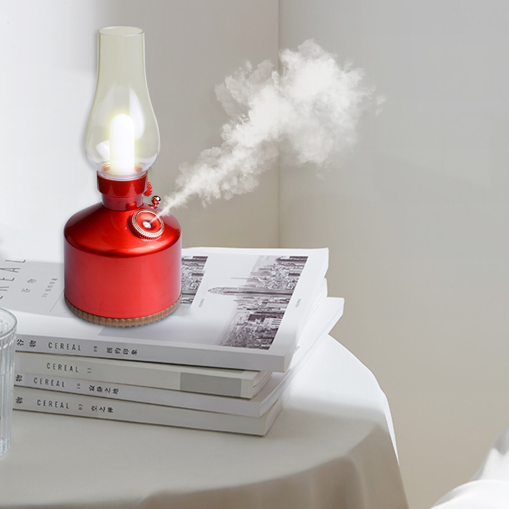 Internet celebridad Nueva lámpara de queroseno humidificador hogar mini pequeño humidificador ultrasónico de purificación de aire de mano