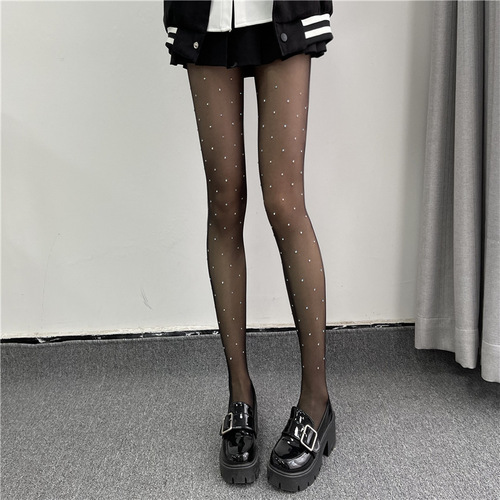 Heat Embroidered Lace Black Stockings Sexy Thin Summer Women Nightclub Dance Large Size Wholesale Pantyhose Nightclub Style