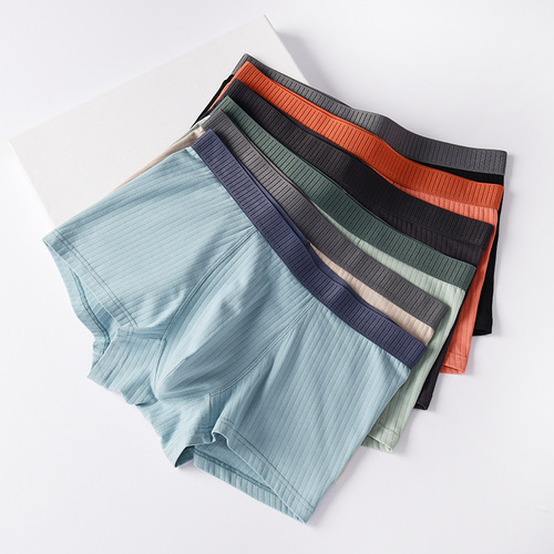  Milan new Xinjiang pure cotton solid color men's underwear needle cotton cotton boxer briefs men's mid-waist underwear