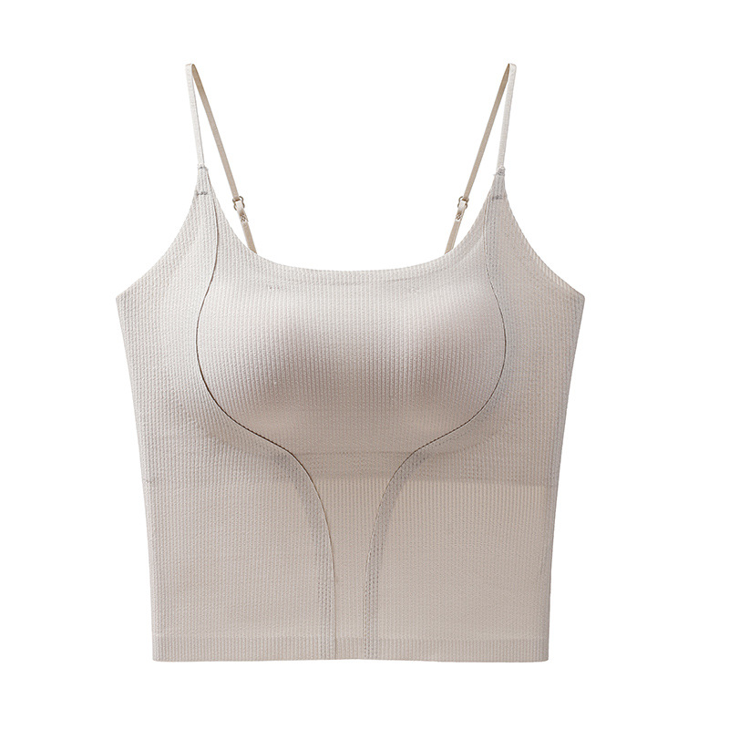 Correa delgada y delgada, almohadilla para el pecho, eslinga, taza sin correr, eslinga de espalda delgada y hermosa, almohadilla para el pecho, chaleco de sujetador de una pieza