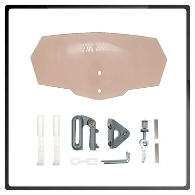 Windscreen, Adjustable Windshield, Motorcycle front windshield - gray-bracket-brown