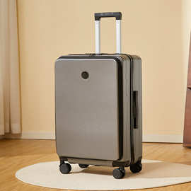 定制多功能密码箱男20登机箱26寸旅行箱万向轮前开盖行李箱包邮