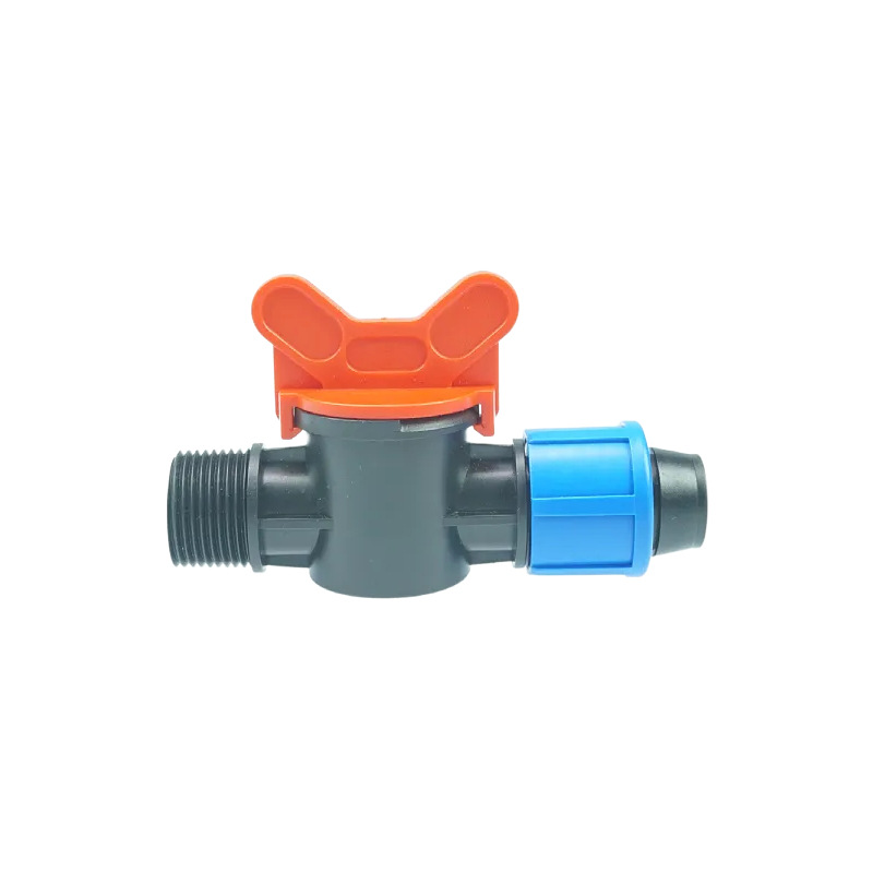 Gran diámetro 25PE tubo de bloqueo de 6 puntos válvula de diente externo anti-caída invernadero accesorios de tubería de micro-spray irrigación por goteo interruptor de spray