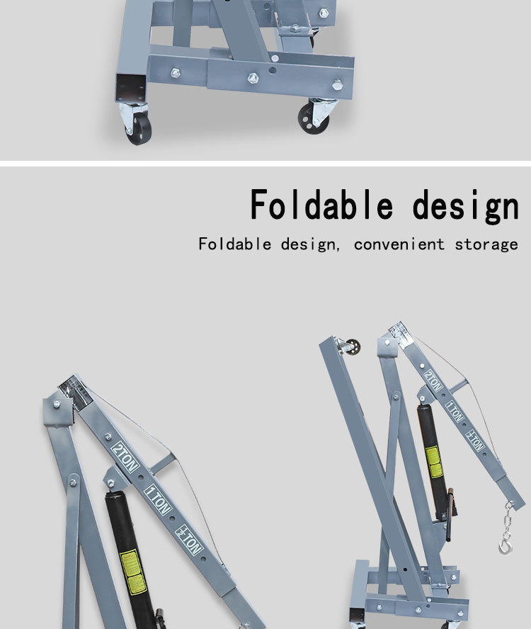 Movable Small Crane Manual Hydraulic Foldable Car Engine Hoist Small Manual Hydraulic Lifting Crane